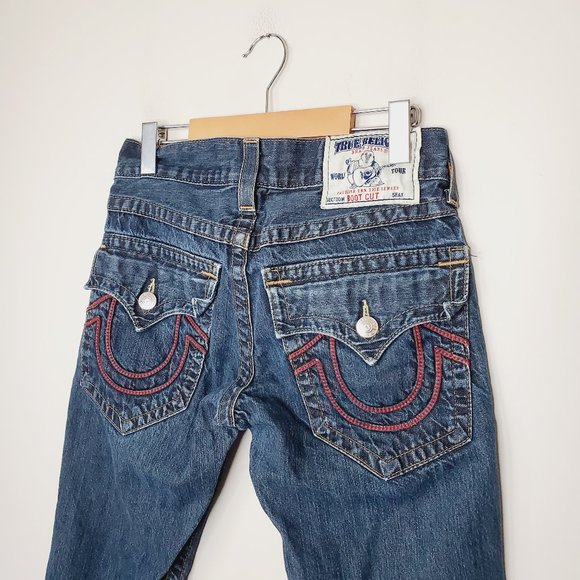 TRUE RELIGION Flap Pocket Blue Bootcut Jeans - Picture 5 of 10